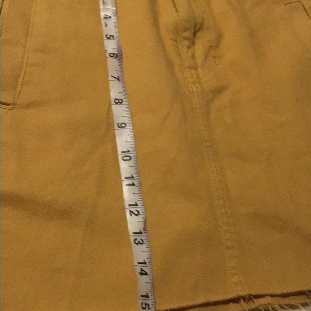 Pacsun Los Angeles mustard yellow‎ size 27 (pockets )raw hem mini skirt - Picture 7 of 9